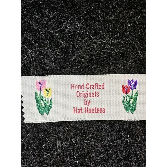 HAND-FELTED WOOL CLOCHE HAT with Feathers Wool Flower made in USA by Hat Hautees - Picture 7 of 10